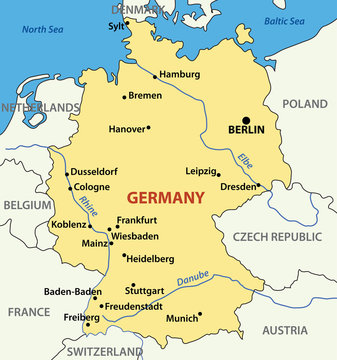 vector illustration -  map of Germany.