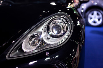 Head lights of a car