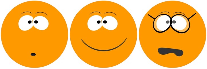 Smiley, émoticônes orange