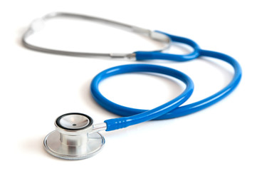 Blue stethoscope isolated