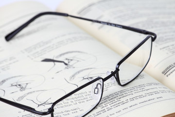 Eyeglass and Old Book
