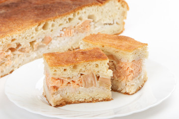 Pie with salmon