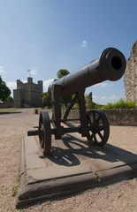 A cannon at Rochester Castle in Kent