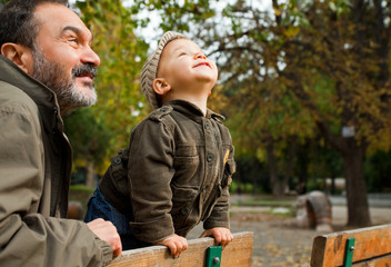 Grandfather child autumn