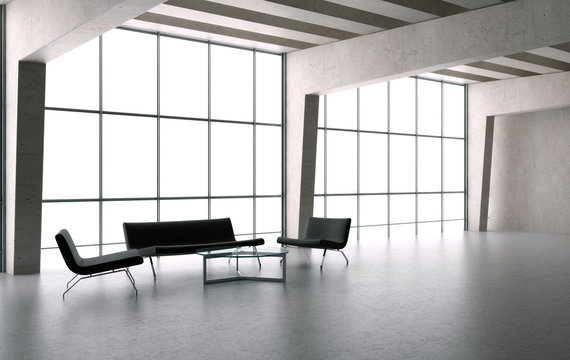Interno vuoto con finestre