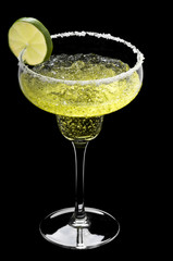 Classic Margarita in front of a black background