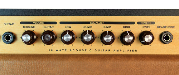 A guitar amplifier dials