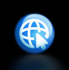 www home internet web button glossy dark blue