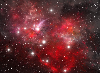 Red space star nebula