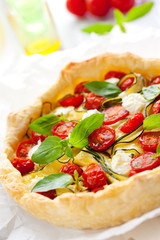 quiche with tomato and zucchini