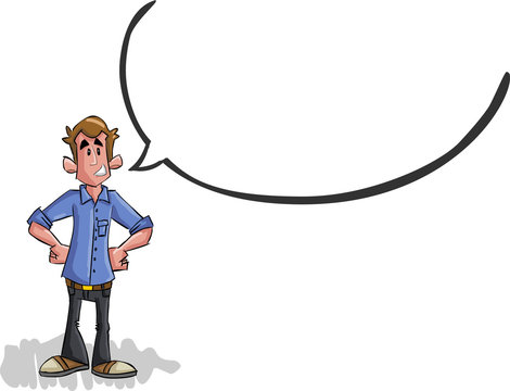 Cartoon man talking