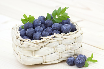 fresh blueberries in a basket