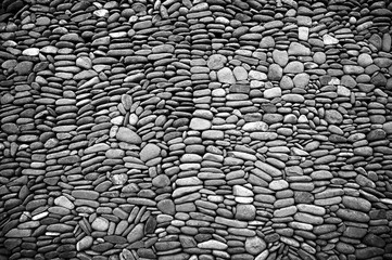 pebble stone wall