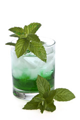 water with mint and ice