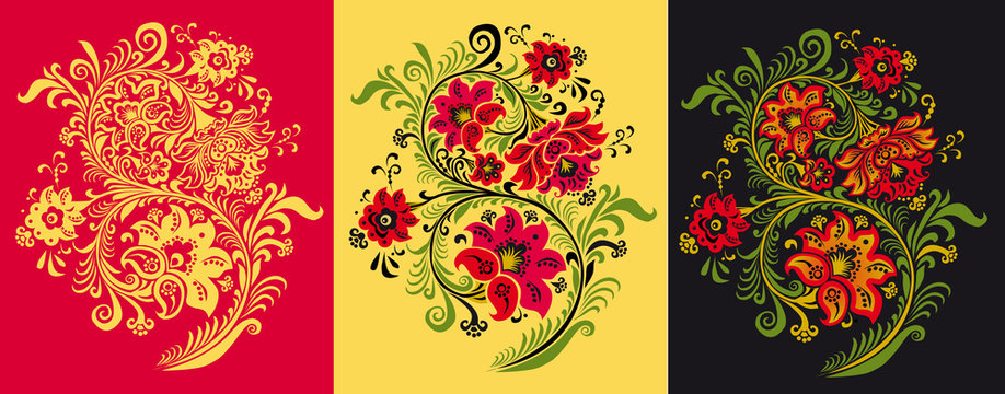 Pattern in style hohloma national creativity