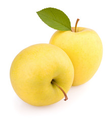 Yellow apples isolated on white
