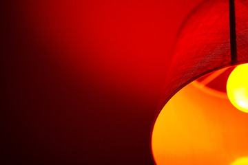 Red lamp in cafe