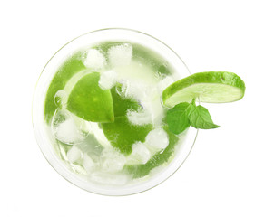 Mojito drink, top view