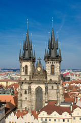 Fototapeta na wymiar Church of our lady before tyn, old town square, Prague