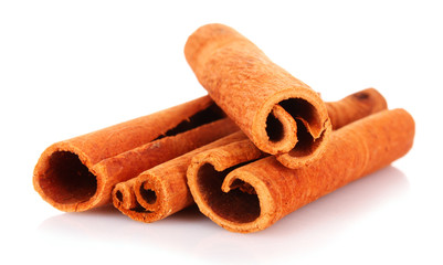 Cinnamon bark isolated on white