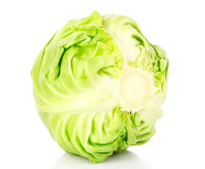Green cabbage isolated on white background