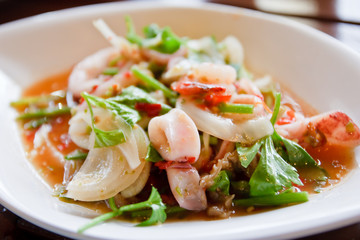 Spicy octopus thai food