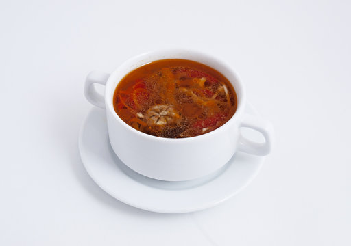 Bowl with soup
