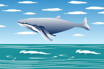 Flying sperm whale