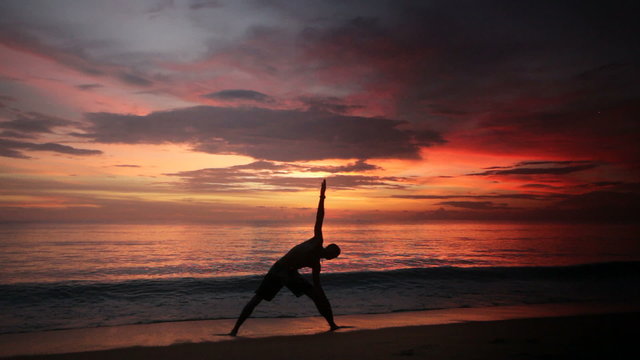 Yoga, sea,  dawn,  relaxation