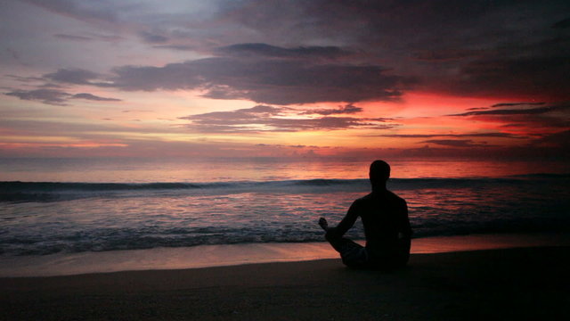 Yoga, sea,  dawn,  relaxation