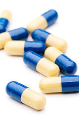 yellow and blue capsules
