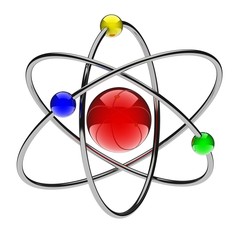 Red atom - obrazy, fototapety, plakaty