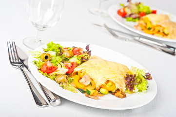 Vegetable pasta rolls