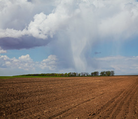 rain above field