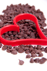 Chocolate Chip with Red Valentines Heart