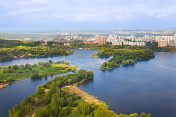 Fototapeta na wymiar River in Moscow, Russia