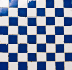 Fototapeta premium Blue and white square tiles