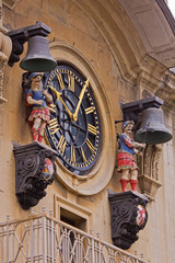 Clock assembled 1728 on the tower of Christ Church in Bristol UK
