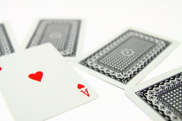 playing cards on white background