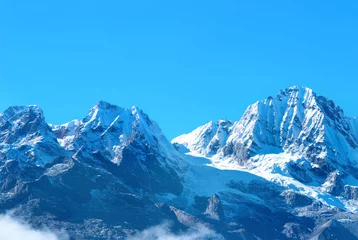 Keuken foto achterwand Kangchenjunga Hoge bergen, bedekt met sneeuw.