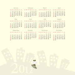 Template for calendar 2012