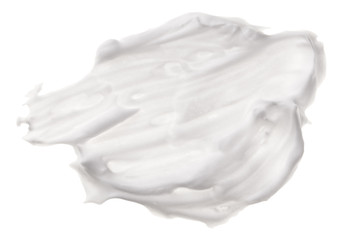 Shave foam (cream) sample, isolated on white - obrazy, fototapety, plakaty