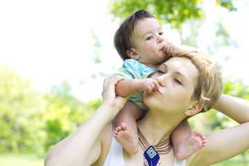 Mother with son