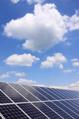 Detail of the Solar Power Station in the green spring Nature