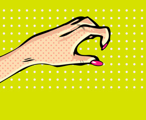 Hand icon in pop art comic style from big vintage comic symbol c - 32514308