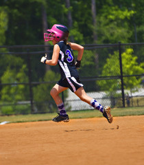 Young Girl Softball Player