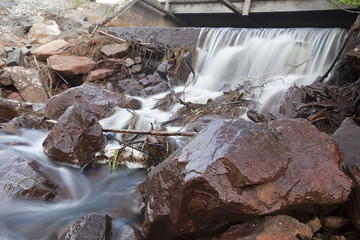 Water falling from a water gate