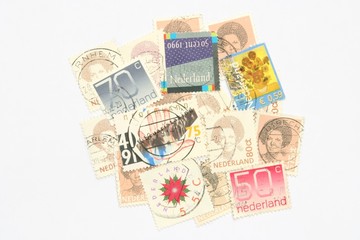 Fototapeta na wymiar Postage stamps from the Netherlands