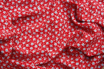 Red floral fabric
