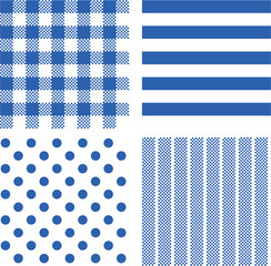 シンプルパターンセット　ブルー
